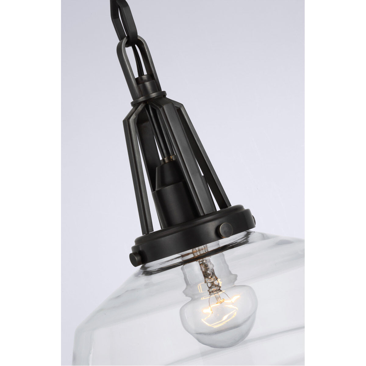 Chapman & Myers Layton LED 10 inch Bronze Pendant Ceiling Light in Clear Glass