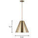 TOB by Thomas O'Brien Gordon 1 Light 15.25 inch Satin Brass Pendant Ceiling Light