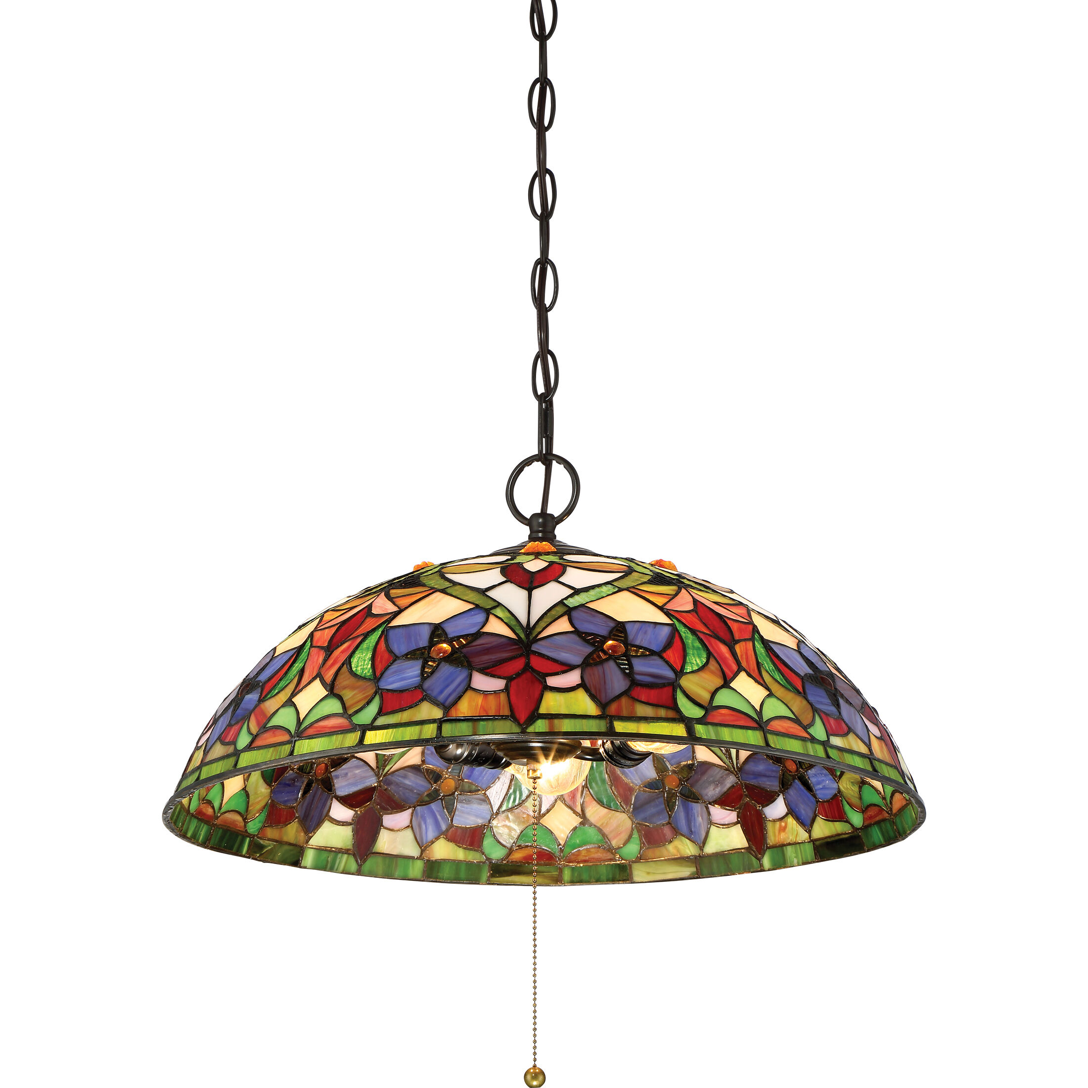 Violets 3 Light 20 inch Vintage Bronze Pendant Ceiling Light, Naturals