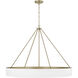 Weller 6 Light 35.75 inch Matte Brass and White Chandelier Ceiling Light