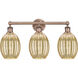 Edison Preston 3 Light 24.25 inch Antique Copper Bath Vanity Light Wall Light in Mercury