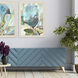 Aqua Leaf Blue and Green and Turquoise and Yellow Framed Art