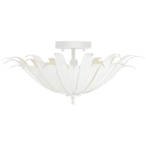 Eden 3 Light 18 inch Textured White Semi-Flush Mount Ceiling Light