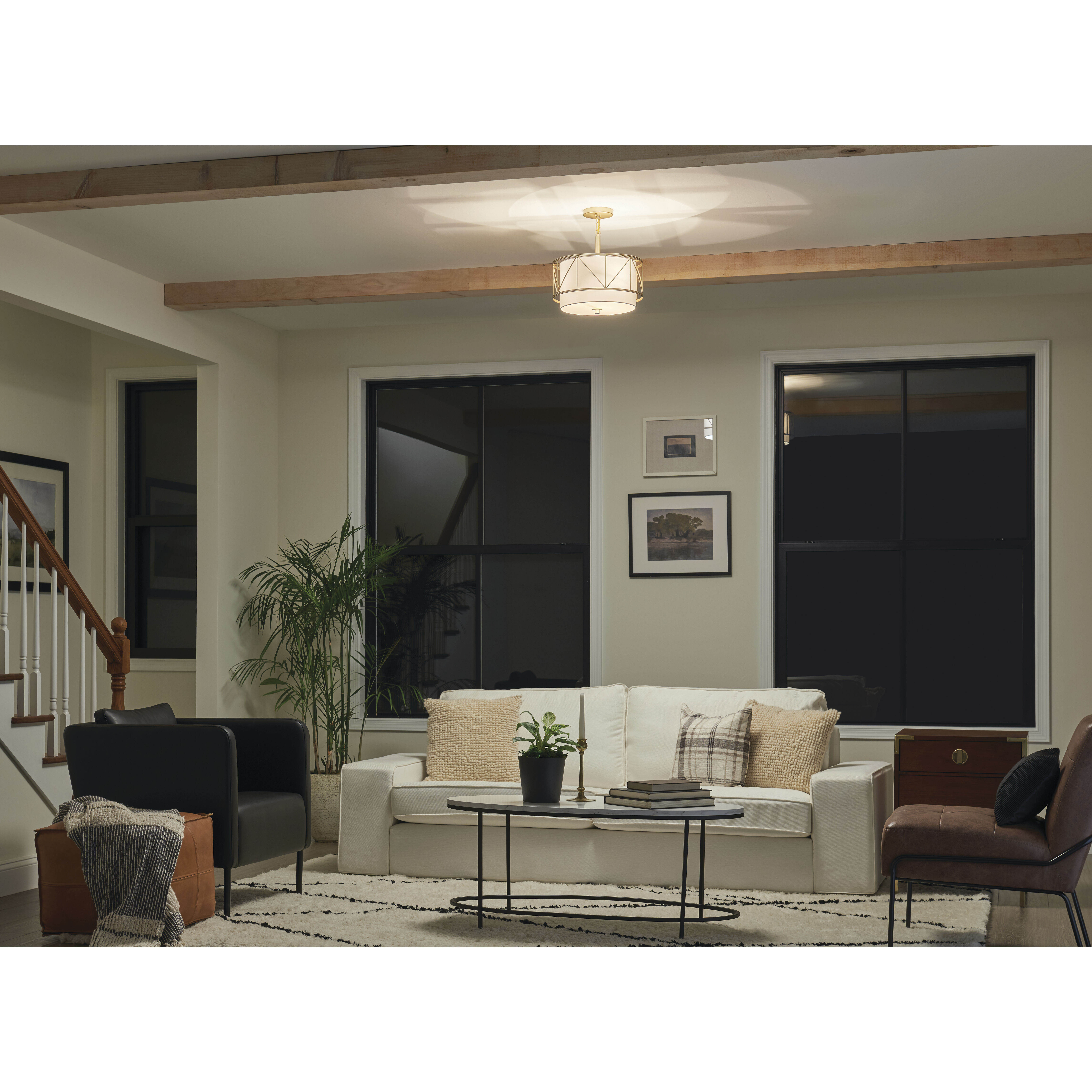 Birkleigh 3 Light 14 inch Classic Gold Flush Mount Ceiling Light