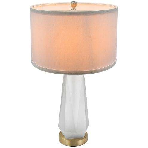 Geometric 26 inch 40.00 watt Gold and White Table Lamp Portable Light