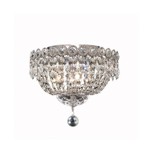 Century 4 Light 12 inch Chrome Flush Mount Ceiling Light in Royal Cut