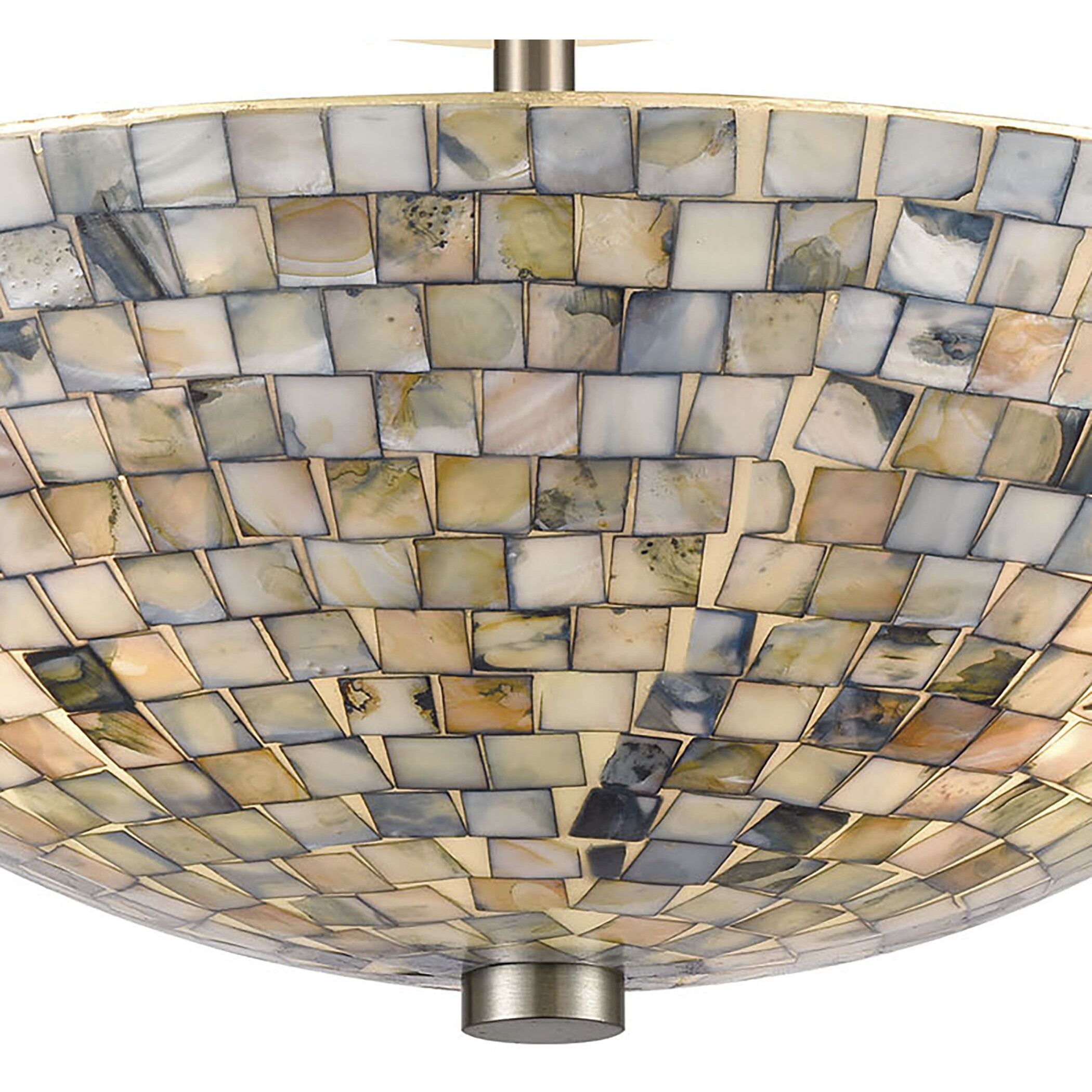 Capri 3 Light 16 inch Satin Nickel Semi Flush Mount Ceiling Light