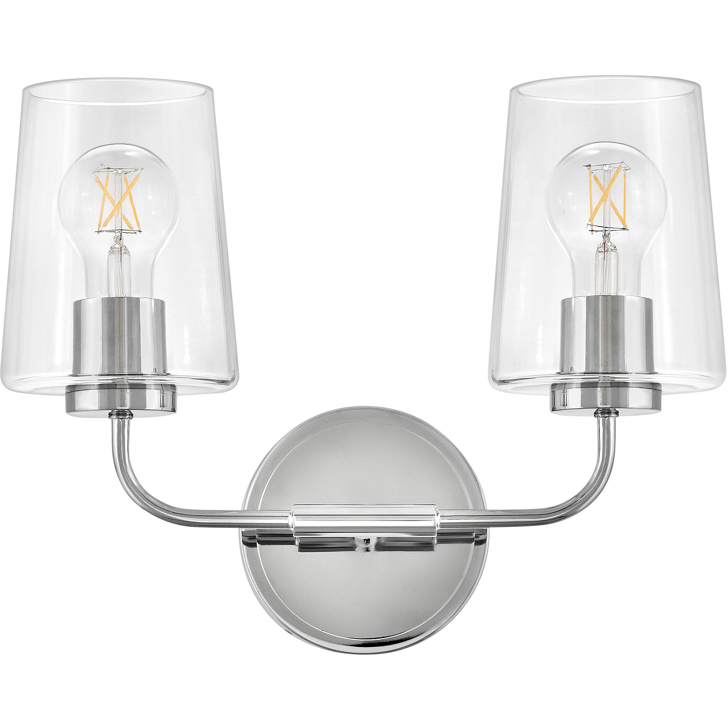 Kline 2 Light 14.25 inch Chrome Bath Wall Light in Clear