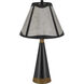 Clemente 30 inch 150.00 watt Mica with Black and Wood Table Lamp Portable Light