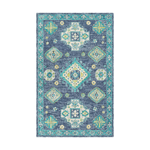 Bonifate 90 X 60 inch Denim/Navy/Teal/Lime/Khaki/Light Gray Rugs, Rectangle