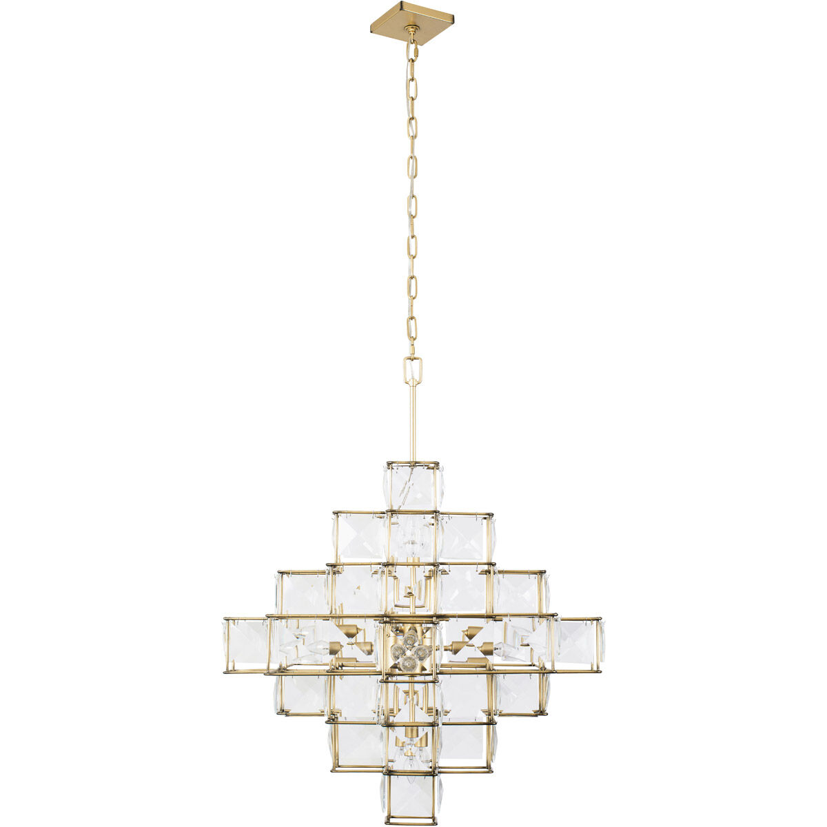 Cubic 6 Light 25.8 inch Calypso Gold Chandelier Ceiling Light