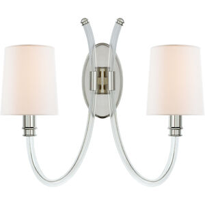 Julie Neill Clarice 2 Light 17.5 inch Crystal with Polished Nickel Double Sconce Wall Light