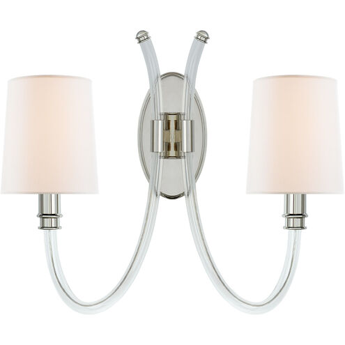 Julie Neill Clarice 2 Light 17.5 inch Crystal with Polished Nickel Double Sconce Wall Light