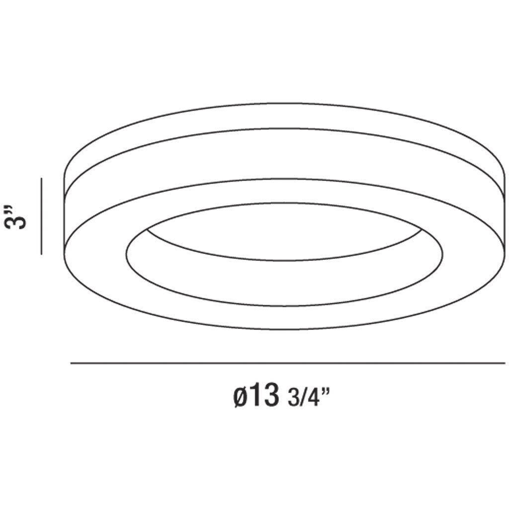 Abell LED 13.75 inch Chrome Ceiling Flush Mount Ceiling Light