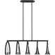 Monteray 5 Light 11 inch Black with Satin Nickel Chandelier Ceiling Light