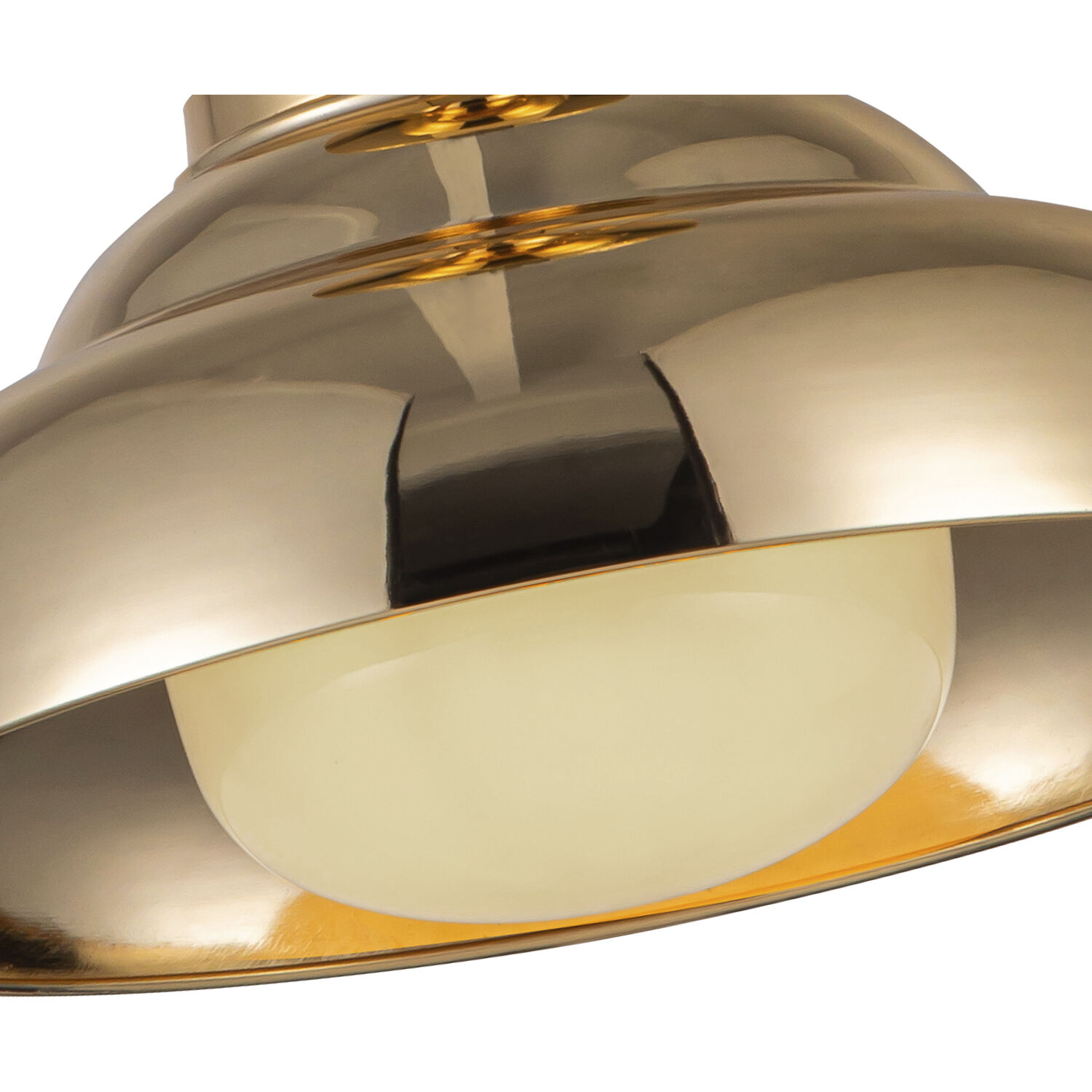 Palmetto 1 Light 12 inch Polished Brass/Glossy Opal Semi-Flush Mount Ceiling Light