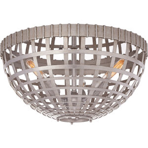 AERIN Mill Flush Mount Ceiling Light in Burnished Silver Leaf, Small
