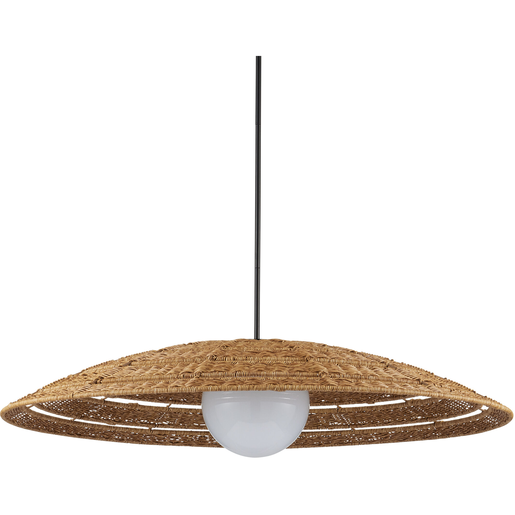 Barbary 1 Light 42 inch Natural/Black/Frosted White Outdoor Pendant, Large