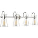 Camellia 4 Light 30.75 inch Polished Nickel Vanity Light Wall Light