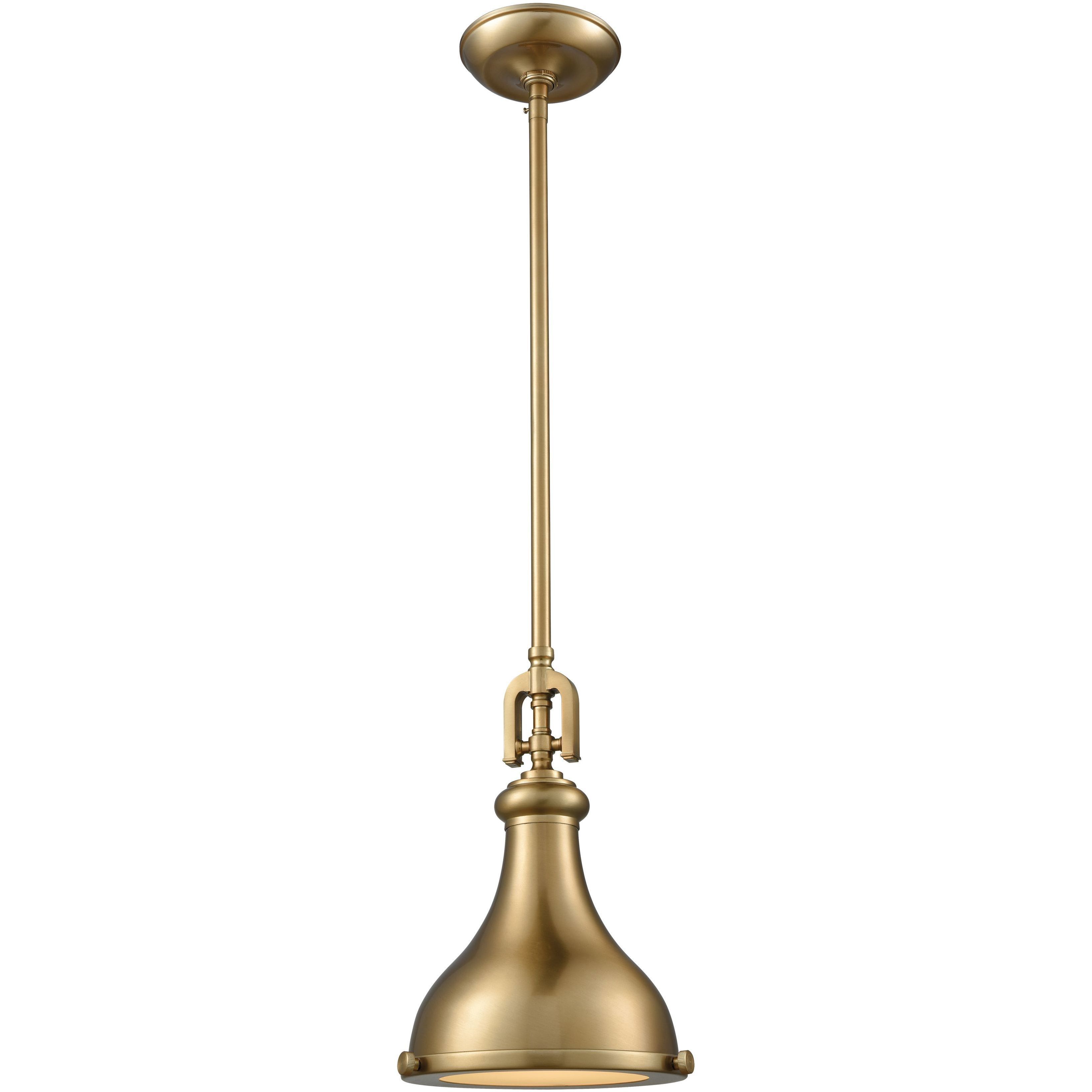 Rutherford 1 Light 9 inch Satin Brass Mini Pendant Ceiling Light