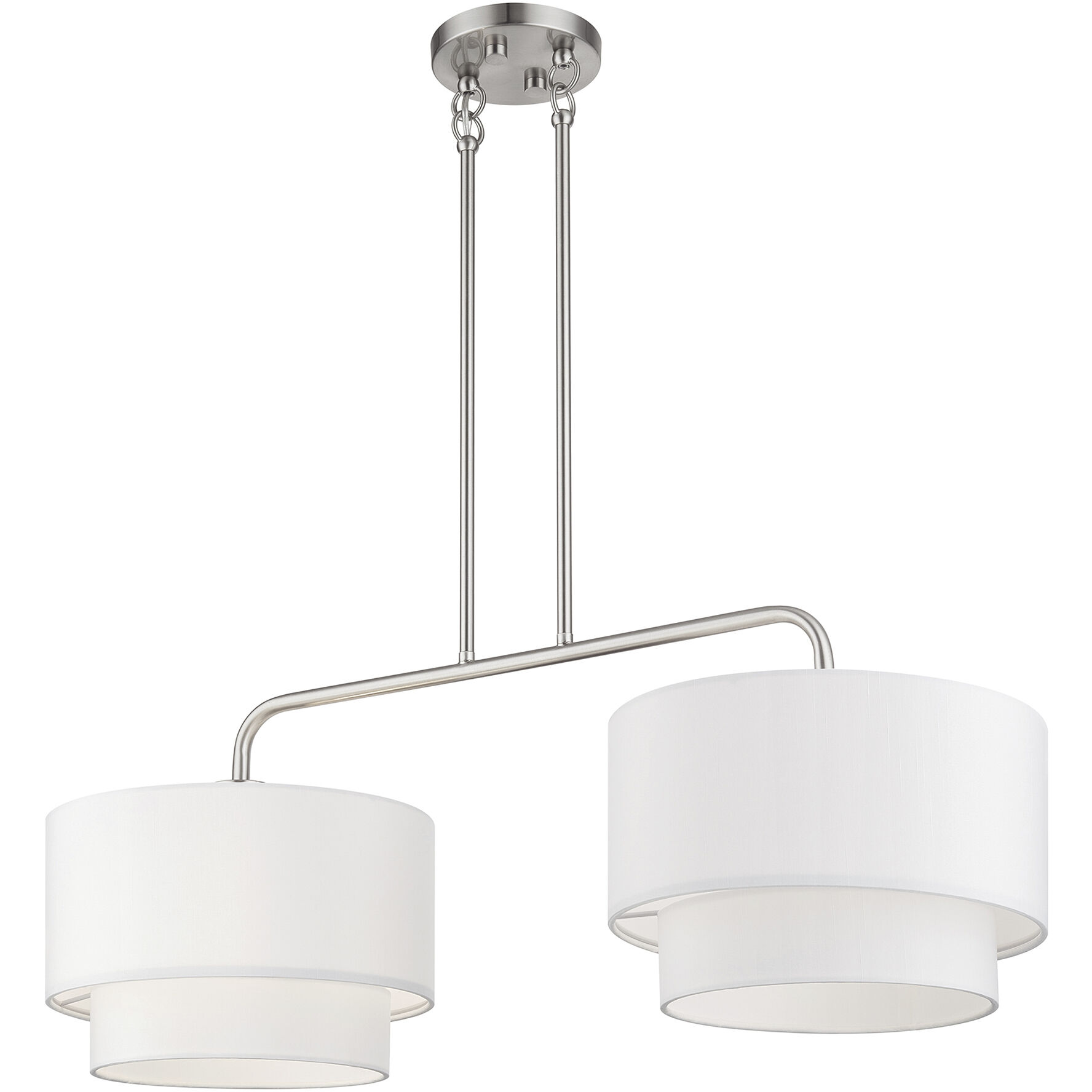 Manorwood 2 Light 35 inch Brushed Nickel Linear Chandelier Ceiling Light