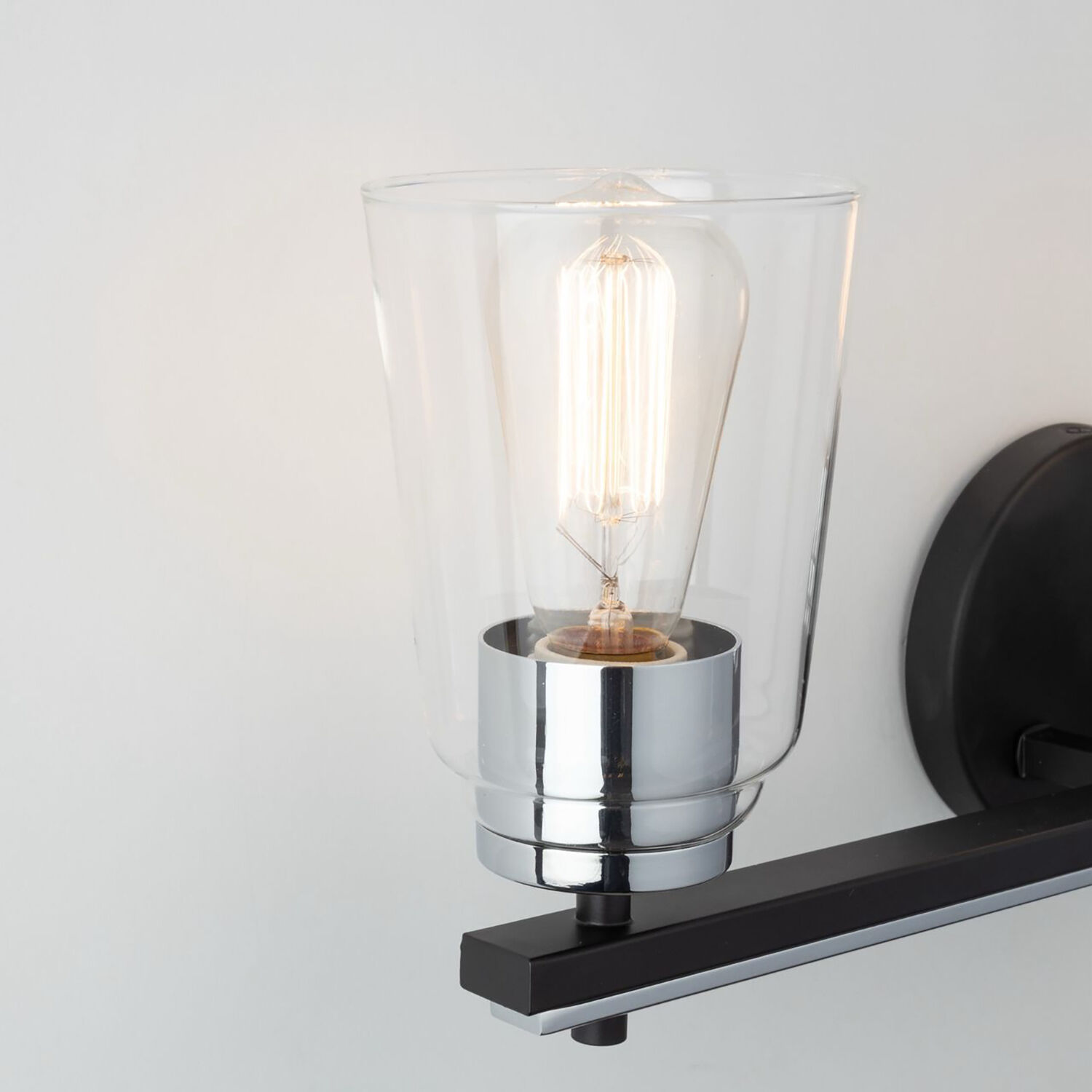 Essex LED 25 inch Black and Chrome Bathroom Vanity Wall Light