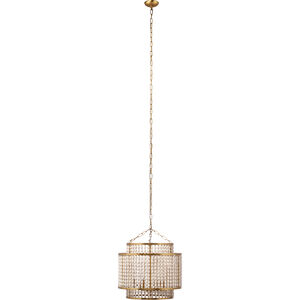 Pacific 6 Light 20 inch Gold Beaded Chandelier Ceiling Light