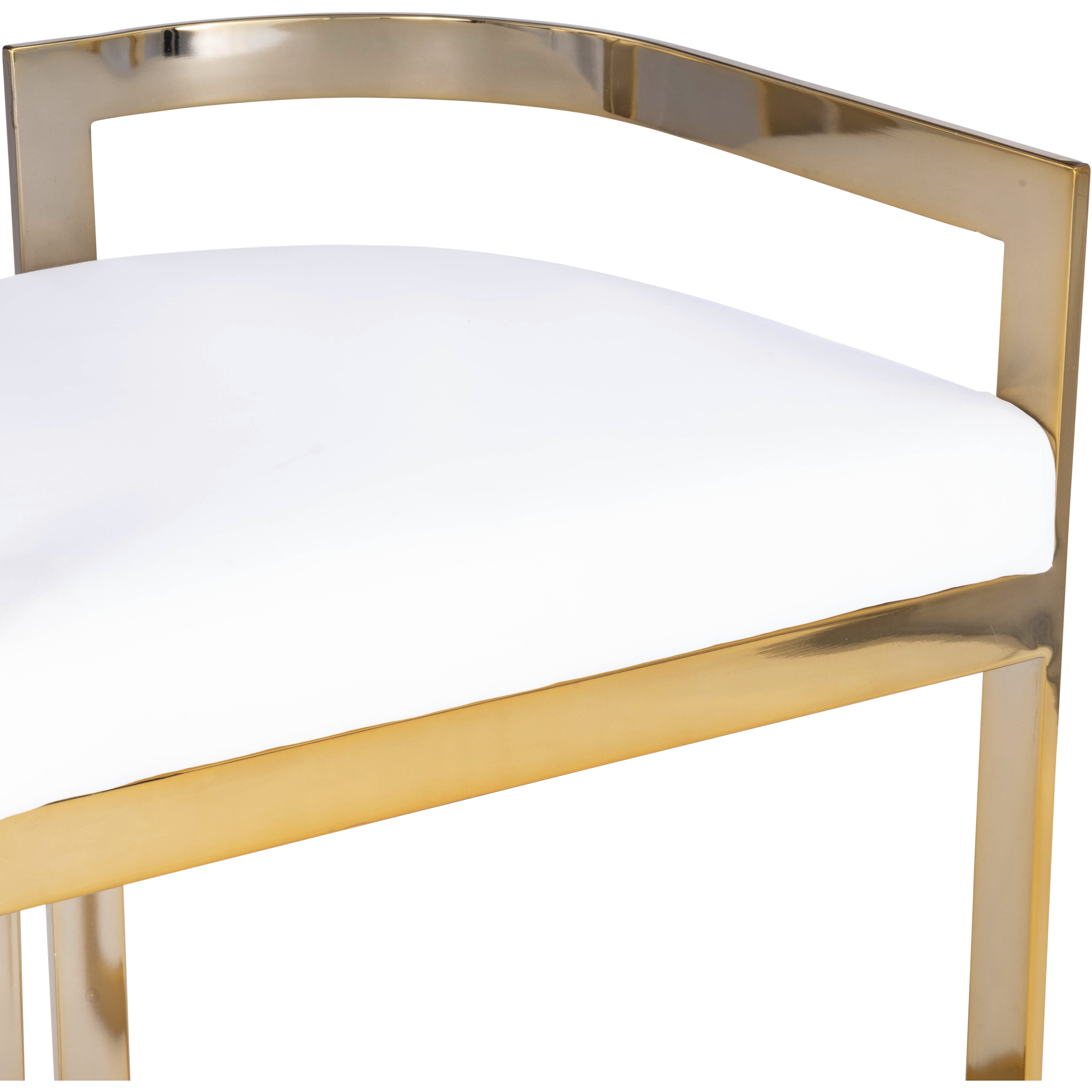 Clarence Gold & White Faux Leather Bar Stool