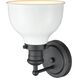Haralson 1 Light 7 inch Charcoal Vanity Light Wall Light in Enamel White