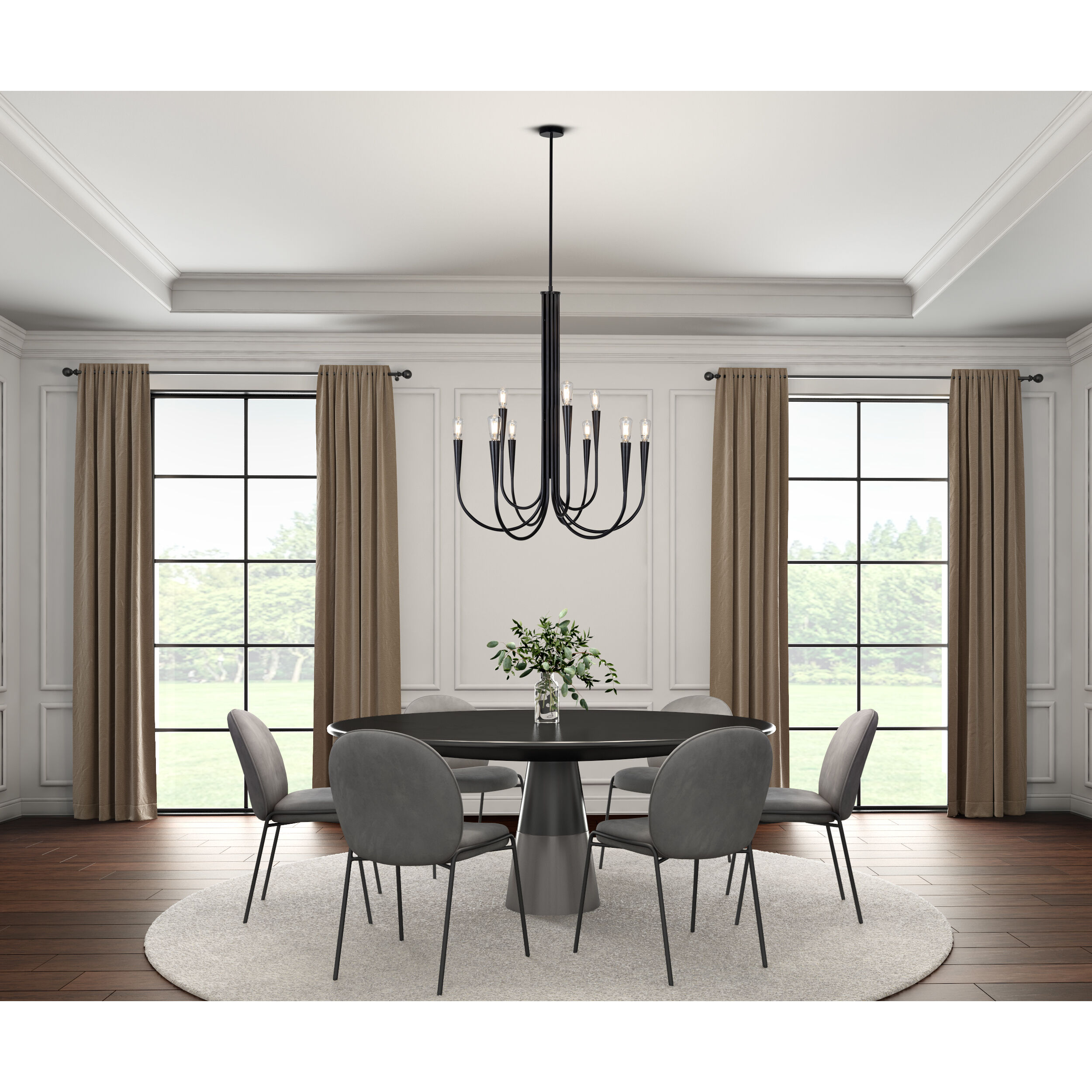 Bronte LED 25.25 inch Black Chandelier Ceiling Light