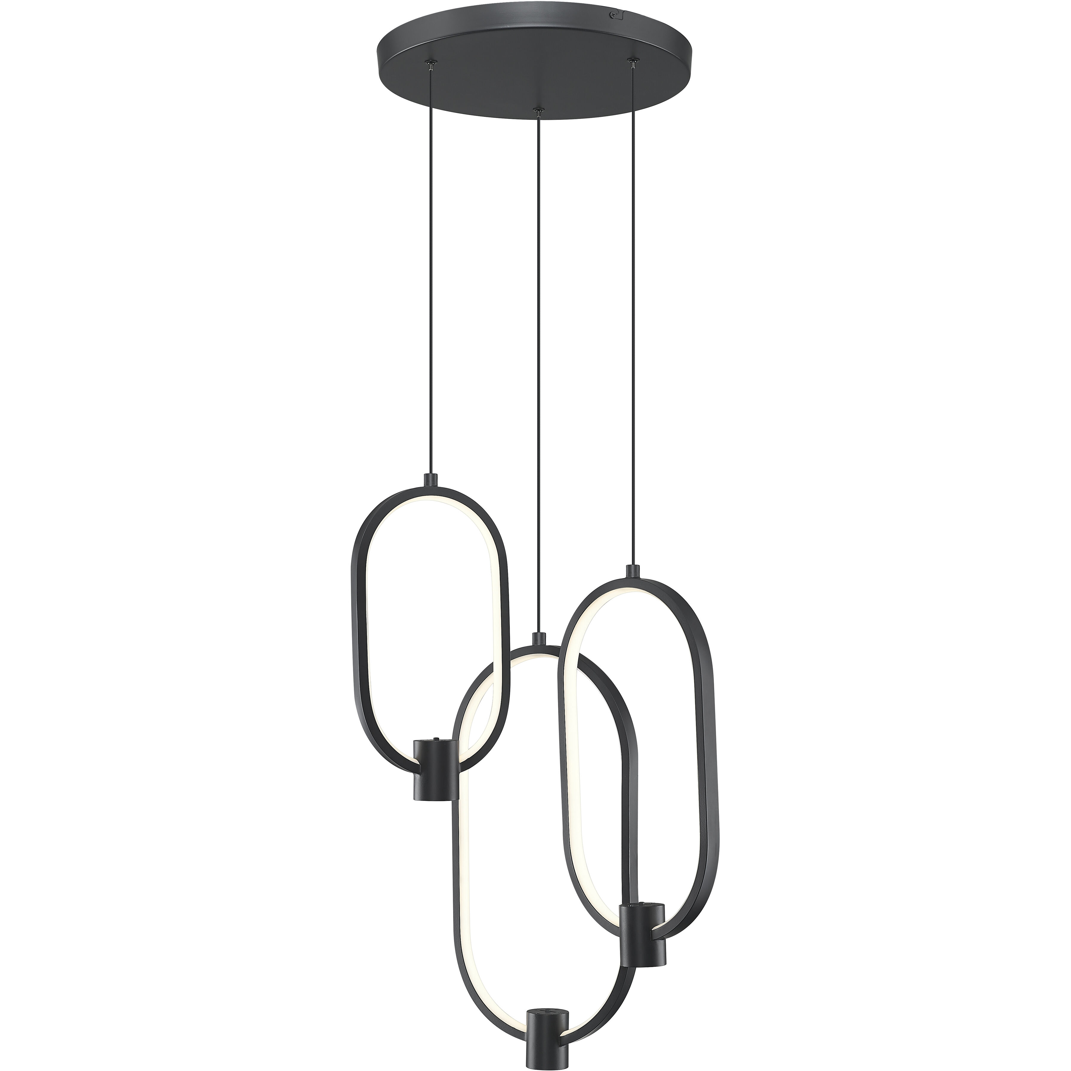 Saros LED 16.25 inch Matte Black Chandelier Ceiling Light