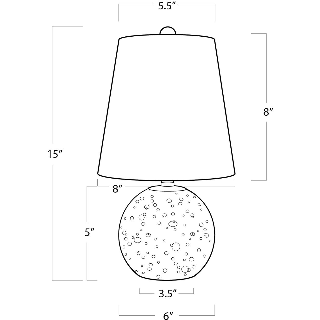 Bulle 15 inch 60.00 watt Clear Mini Lamp Portable Light