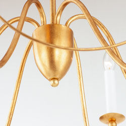 Plumette 6 Light 28 inch Gold Leaf Chandelier Ceiling Light