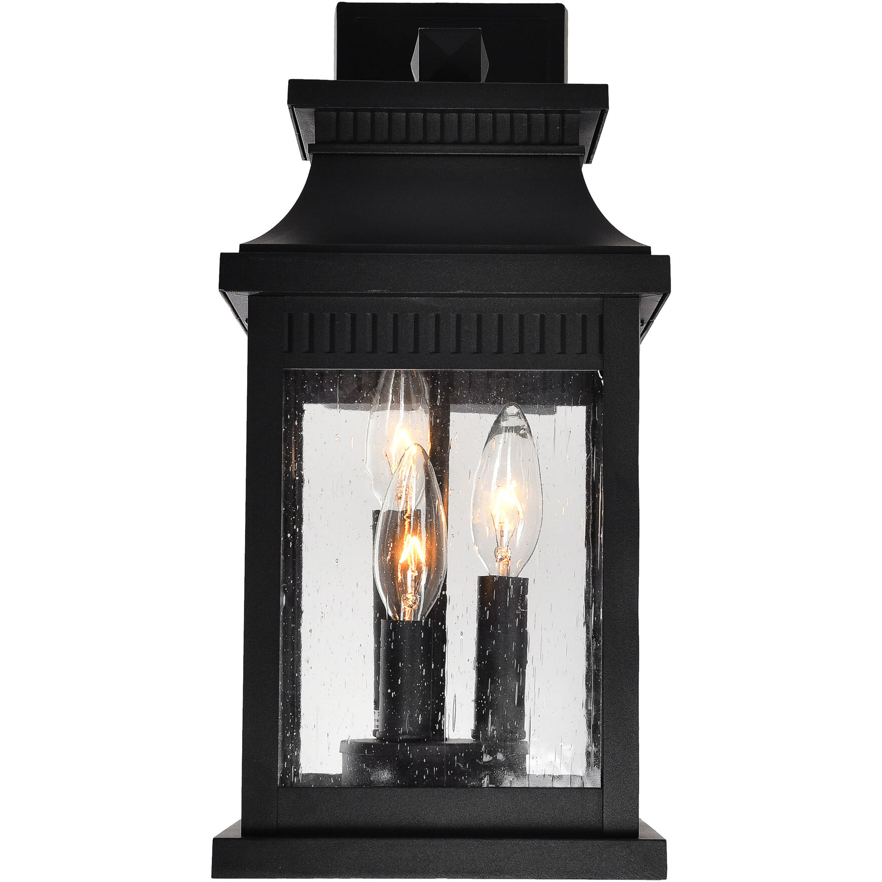 Milford 3 Light 16 inch Black Outdoor Wall Light