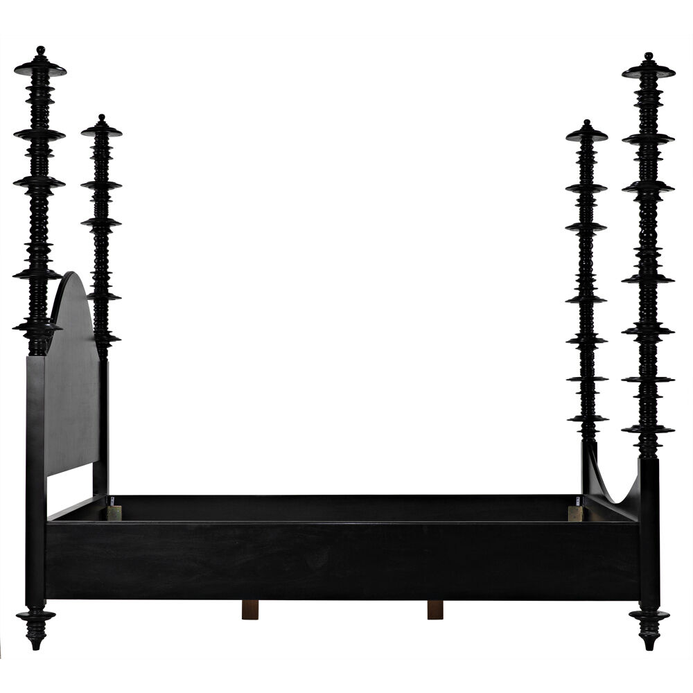 Ferret Hand Rubbed Black Bed, California King