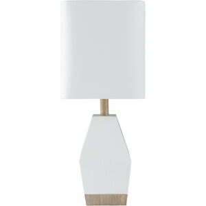 Pimm 17.37 inch 60 watt White and Natural Table Lamp Portable Light