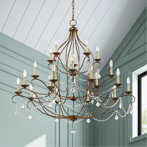 Chesterfield 20 Light 46 inch Hand Applied Venetian Golden Bronze Chandelier Ceiling Light