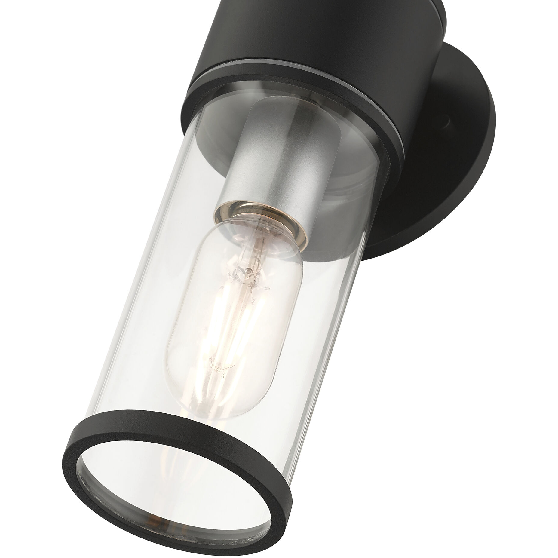 Atlantic 1 Light 4.5 inch Textured Black with Antique Silver Finish Accents ADA Outdoor Small ADA Wall Lantern Wall Light