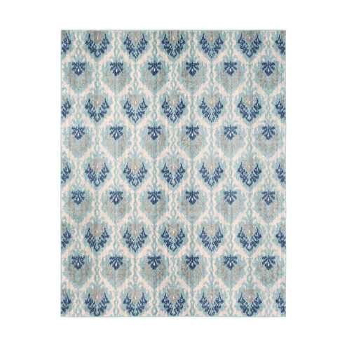 Harput 123 X 94 inch Teal/Light Gray/Charcoal/Dark Blue/Beige Rugs, Polypropylene
