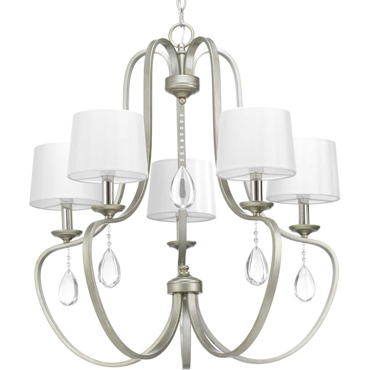 Anjoux 5 Light 24.63 inch Silver Ridge Chandelier Ceiling Light