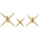 Star Jacks Polished Brass Decorative Object, Set of 3