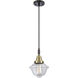 Oxford 1 Light 7.25 inch Black Antique Brass Mini Pendant Ceiling Light in Clear Glass