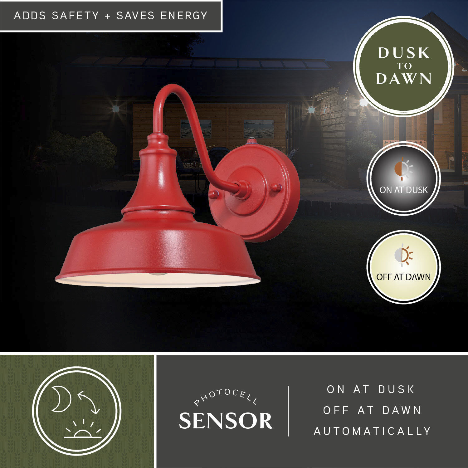 Dorado LED 9 inch Red and White Outdoor Wall