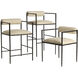 Barbana 39 inch Oxford White and Natural Iron Bar Stool