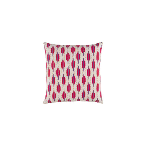Kantha 22 X 22 inch Bright Purple and Bright Pink Throw Pillow