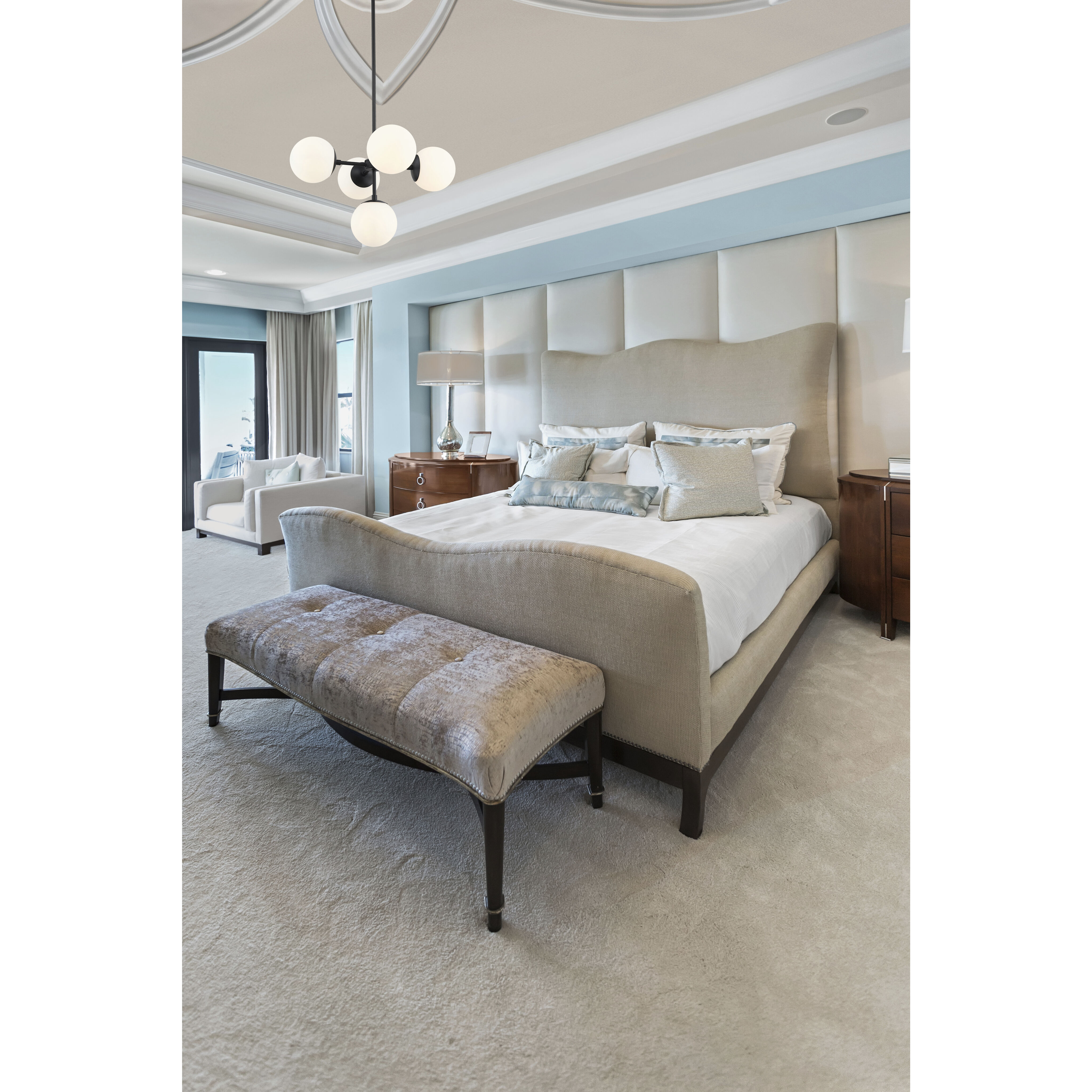 Midnetic 5 Light 22.25 inch Matte Black Pendant Ceiling Light