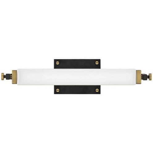 Rollins LED 18 inch Black with Heritage Brass Bath Light Wall Light in Black / Heritage Brass
