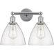 Edison Bristol Glass 2 Light 17 inch Polished Chrome Bath Vanity Light Wall Light in Seedy Glass