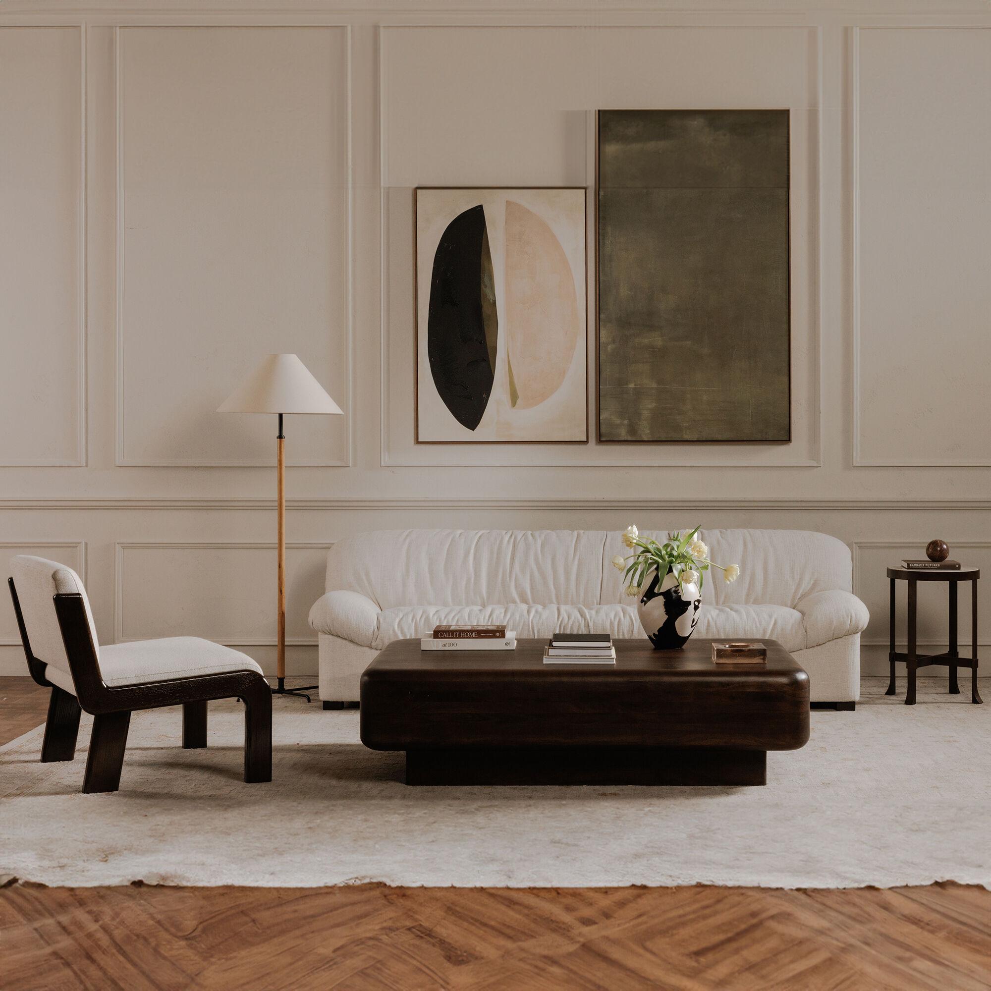 Edie White Accent Chair