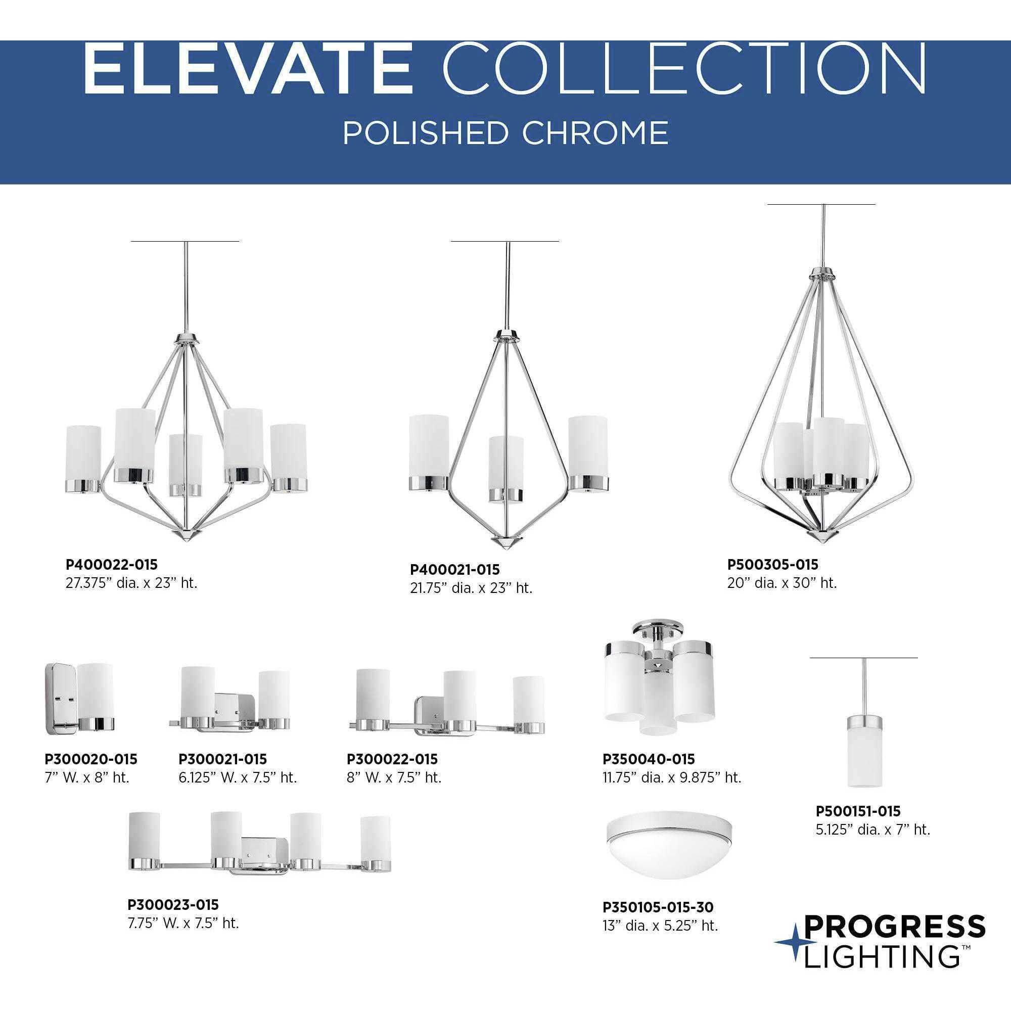 Elevate 5 Light 27 inch Polished Chrome Chandelier Ceiling Light, Design Series
